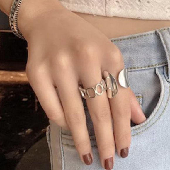 STERLING SILVER MINIMALIST RING SET - Picture 4 of 6